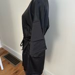 Womens Black Satin Kimono Robe one size fits most Size L Photo 1