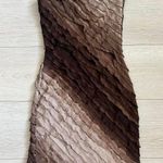 Y2K Vintage Fanning Earthy Brown Crinkle Mesh Tube Dress Photo 2