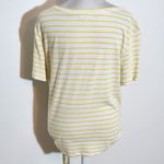 A loves A  Yellow Striped Short Sleeve Tee with Tie Size Medium Linen Striped Tee Photo 3