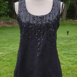 NY & CO Sequin Front Sleeveless Top | NY&CO Sequin Shirt Black Size M Photo 0