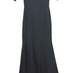 Betsy & Adam Black Off Shoulder Gown Formal Evening 6 S M Photo 0