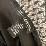 Nina Leonard  Mesh Yoke Trapeze Black Dress - Size: Medium Photo 2