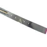 Michael Kors Black Leather Belt Gold Buckle Zipper Detail Women Size L FLAW Photo 8