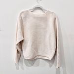 Reformation  Organic Cotton Boatneck Pullover Sweater Cream Women's Size Medium Photo 3