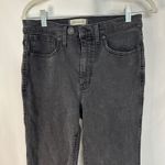 Madewell Stovepipe Jeans Women 29 Black Wash High Rise Raw Hem Denim StraighEg Photo 2