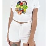 SheIn Women's Y2k Letter Print White Short Sleeve T-shirt Tee Size Small Photo 0