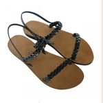 Rondini St. Tropez Braided Leather Strap Sandals Handmade In France Size 9.5 Black Photo 0