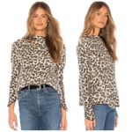 Generation Love  Sage Leopard Animal Asymmetrical Hem Wool Cashmere Sweater Photo 1