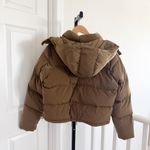 Good American NEW  Iridescent Puffer Jacket With Removable Hood Sepia Size 2 M Photo 4
