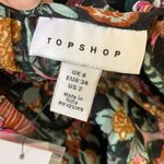 Topshop  Blouse Floral Ruffle Trim Black Sz 2 NWT Photo 9