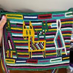 Handmade South American Woven Rope String Crossbody Purse Bag Colorful Aztec Abstract Art Photo 3