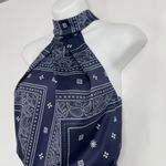 Stylestalker Bandana Print Halter Mini Dress Size Small Navy Built in Shorts Photo 5