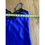 Vintage Satiny Lace Nightgown Side Slit Sexy Romantic Neglige’ Sapphire Blue Photo 9