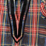 J.Crew Womens Top Size XS Holiday Plaid Long Sleeve Velvet Neck Blouse 1614 Photo 1