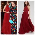 Alice + Olivia  Kelissa Halter Pleat Maxi Dress Leopard Photo 1