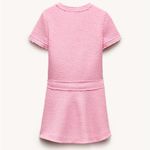 ZARA ZW COLLECTION SHORT MINI TWEED WEAVE TEXTURED DRESS PINK SIZE XL NEW Photo 13