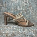 Kaanas  Ariana Braided Heeled Sandals in Champagne Croc Photo 5