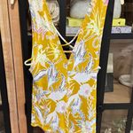 Free People Floral Ribbed Bodysuit plunge vneck sleeveless tank open back sexy Photo 0