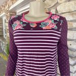 Matilda Jane  Size Small Calling Bird Floral Stripe Polka Dot Long Sleeve Tee Photo 4