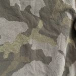 Hem & Thread  Women's M Varsity Stripe Camo Sweatshirt Green Crewneck Pullover Photo 3