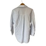 ZARA  Blue & White Oversized Crushed Striped Wrap Shirt Photo 8