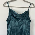 Lulus Simply Stunning Dark Teal Embossed Satin Jacquard Floral Dress NWT Small Photo 4