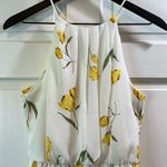 Lush Clothing Lush White & Yellow Floral High Neck Mini Dress - Size Medium Photo 1