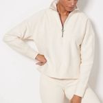 Sweaty Betty  Rest Up Half Zip Pullover Textured Cream Size 10 / Large Photo 0