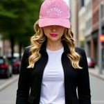 NEW YORK Women’s Baseball Cap Hat In Vintage Wash Pink Embroidered Adjustable Photo 1
