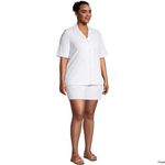 Lands' End  Women’s Terry Swim Button Down Coverup Set White Size L NWOT Photo 2