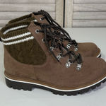 Torrid Faux Suede Sweater Knit Hiker Ankle Boot Brown/Taupe-7W Photo 0