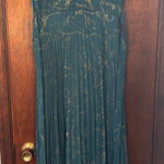 Jessica Simpson  Floral Teal and Gold Floor Length Dress  Photo 0