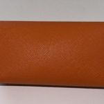 Tory Burch Saffiano Sunglasses Case Orange with Gold Hardware Scratch Free Photo 6