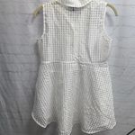 cupio  | White Sleeveless Button Up Sheer Peplum Top | Size Small Photo 3