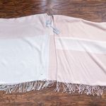 SOIA & KYO • Yadira Woven Scarfigan wrap shawl poncho scarf pink beige fringed Photo 2