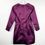 Theory NEW Luxe Mini Corset Satin Dress Womens 0 Plum 3/4 Sleeves Photo 3