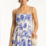 Blue and White Smocked Mini Sundress Resort Wear Size undefined Photo 0