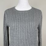 IZOD  Gray Cable Knit Pullover Crew Neck Long Sleeve Sweater Size Small Photo 1