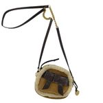UGG  Sheepskin Crossbody Bag with Leather and Chain Strap Bow Tan Suede Small Photo 1