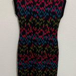 M Missoni Knit Zigzag Bodycon Dress Short Sleeve Size Small Black Multicolor Photo 4