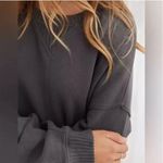 Aerie Down-To-Earth Oversized Pullover Crewneck Sweatshirt In Black Photo 3