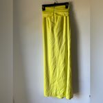 Peace & Love Satin Split Leg High Waist Maxi Skirt Size US 2 NWT Neon Yellow Photo 9