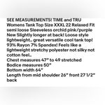 Time And Tru Womens Tank Top Size XXXL 22 Relaxed Fit Sleeveless Orchid New Photo 6