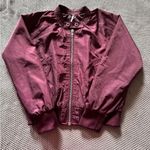 Free People  Womens Jacket Full Zip Wine Burgundy Bomber‎ Size Medium Photo 0