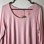 Kori America Light Pink Floral Hem Long Sleeve Tunic Top Size S Photo 1