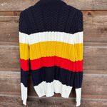 1901 NWT/  Cable Knit Turtleneck Colorblock Red/Blue/Yellow/White  Sweater Photo 1