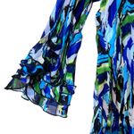 Notations Crinkle Blouse Bell Sleeve Button Down Asymmetrical Hem Ruffles  PXL Photo 4