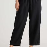 Quince ‎ 100% linen pull on pants black elastic waist women’s size small casual Photo 0