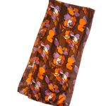 Retro Cejon Brown & Orange Floral Rectangle Neck Scarf Photo 0