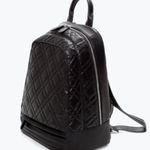 ZARA Faux Leather Black Quilted Backpack Photo 0